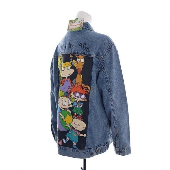 Nickelodeon Women's L Rugrats Long Sleeve Button Blue Jean Jacket Born in the 90 - Picture 6 of 9